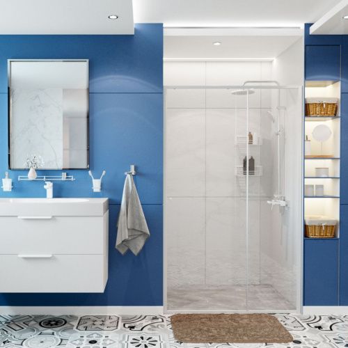 Душевая дверь Wasserkraft Rhin 44S 44S13 110х200 стекло прозрачное профиль белый - фото 2