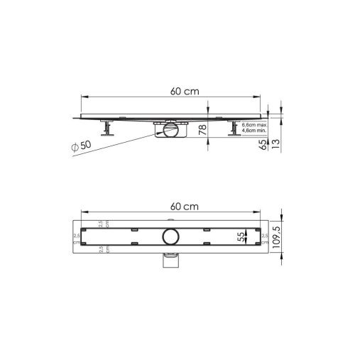 Душевой лоток Vincea ALMIRA JASMIN SAY.605.60.P.PITI 60х10 хром - фото 2