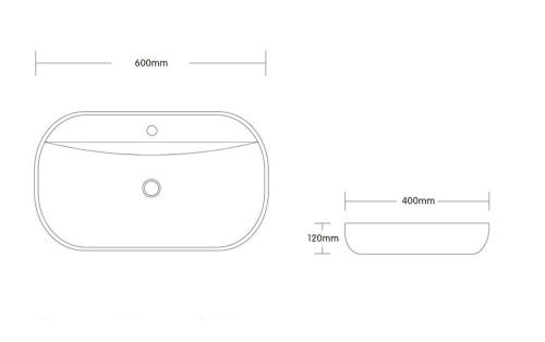 Раковина из сантехнического фарфора Cerutti SPA CR0074 60х40 накладная цвет белый 1 отверстие под смеситель - фото 2