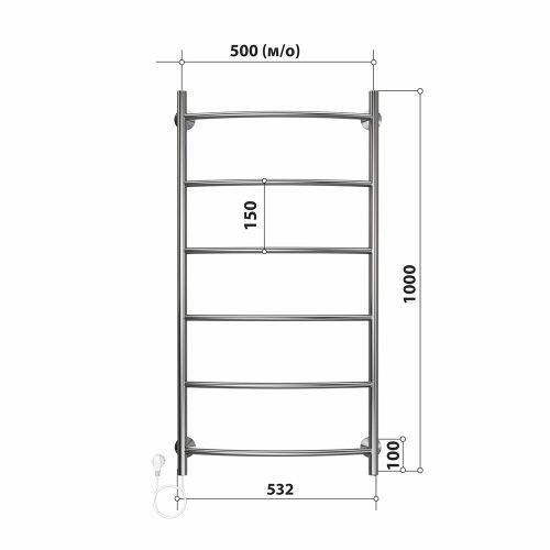 Полотенцесушитель электрический Stelmix 4670078543066 55х100 хром - фото 3