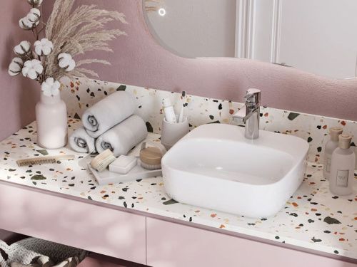 Раковина мебельная керамическая Santek Одри Soft 42 1.WH50.1.709 40х40 накладная цвет белый 1 отверстие под смеситель - фото 4