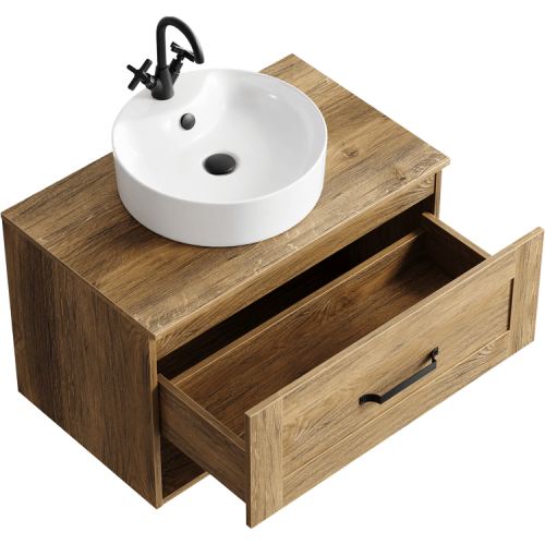 Тумба под раковину Aqwella Y CRF0108DB 80х50 подвесная цвет коричневый - фото 2