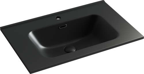 Раковина из сантехнического фарфора Ceramica Nova ELEMENT CN7007MB 70х50 накладная цвет черный 1 отверстие под смеситель - фото 2