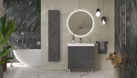 Тумба под раковину Velvex EDGE tn.EDG.9696.80.2Y графит 80х40 напольная цвет серый