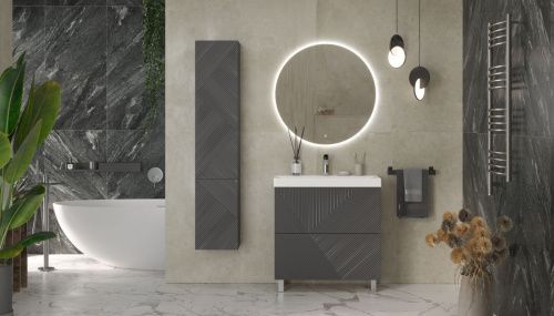 Тумба под раковину Velvex EDGE tn.EDG.9696.80.2Y графит 80х40 напольная цвет серый - фото 5