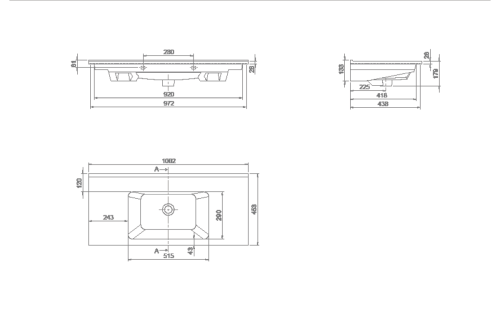 Раковина керамическая Armadi Art Capolda 876-100 100х50 накладная цвет белый 1 отверстие под смеситель - фото 2