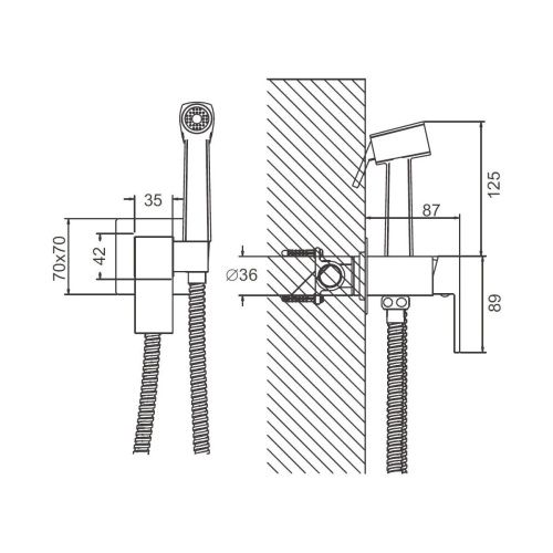 Гигиенический душ со смесителем Belz B805 B55805-5 золото - фото 3