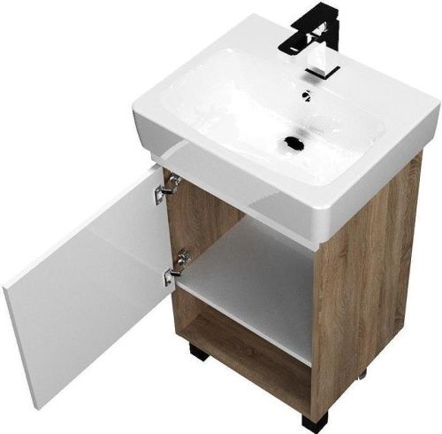 Тумба под раковину 1MarKa Tera У76064 40х40 цвет белый/коричневый - фото 2