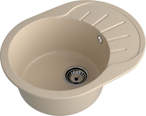 Кухонная мойка Granfest Rondo R-580L кашемир 60х45 цвет бежевый поверхность матовая - фото 2