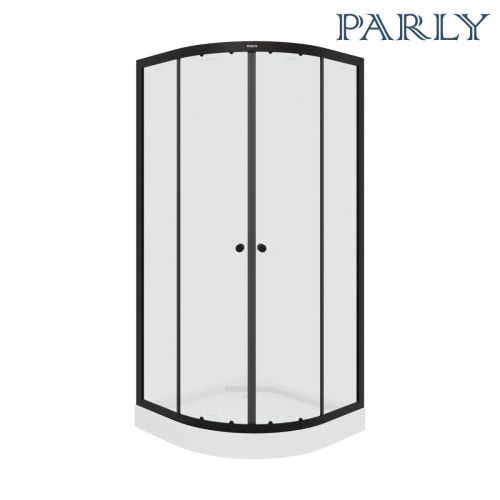 Душевой уголок Parly ZE911B 90х90 стекло прозрачное профиль черный с поддоном - фото 2