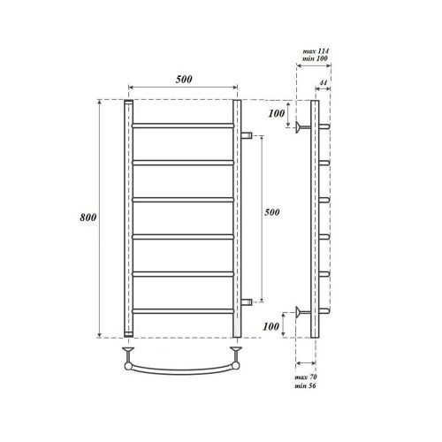 Полотенцесушитель водяной Point Афина PN04558 55х80 хром - фото 2