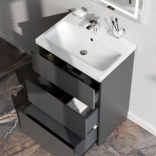 Тумба под раковину Am.Pm Gem S M91FSX0602GM 60х40 напольная цвет серый - фото 4