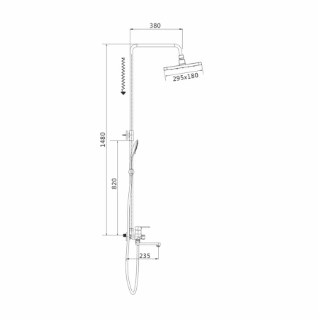 Душевая стойка Shevanik S8136F настенная цвет белый