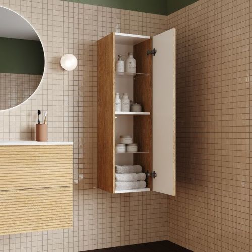 Шкаф-пенал Iddis Bild BIL30V0i97 30х110 подвесной цвет коричневый - фото 5