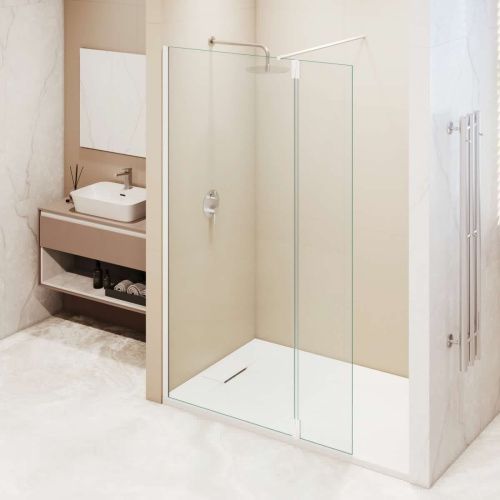 Душевая перегородка RGW Walk In 351005003-15 100х195 стекло прозрачное профиль белый - фото 5