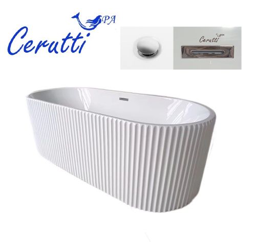 Ванна акриловая Cerutti SPA CT9330 170х75 отдельностоящая овальная с ножками - фото 4