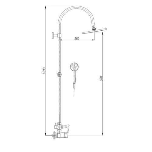 Душевая стойка RavSlezak Colorado CO182.5/3BZ настенная цвет золото - фото 2