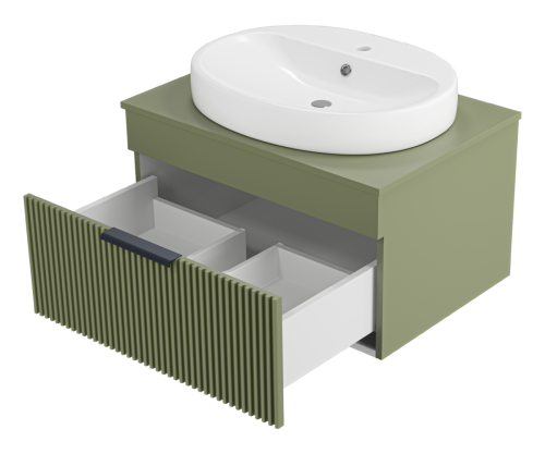 Тумба под раковину Brevita Enfida ENF-06070-0841Я 70х50 подвесная цвет зеленый - фото 4
