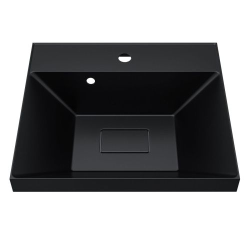 Раковина из искусственного камня Uperwood Classic New RClassicNew50bg 50х50 полувстраиваемая цвет черный - фото 5