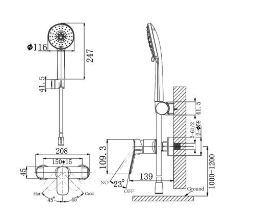 Смеситель для душа Arrow AG3503MB-TZ настенный черный - фото 4