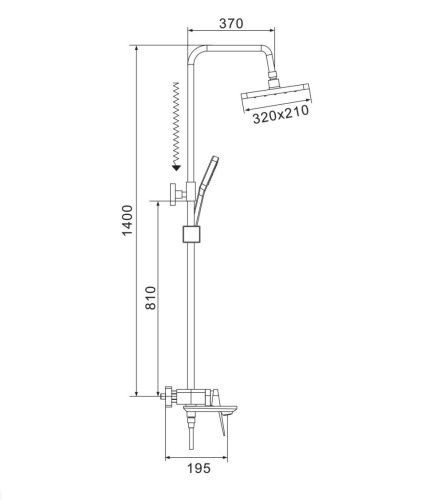 Душевая стойка Shevanik S4226G настенная цвет золото - фото 3