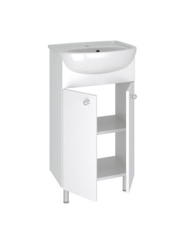 Тумба под раковину Runo Уют 00000000064 40х30 напольная цвет белый - фото 2