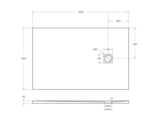 Душевой поддон из искусственного камня BelBagno UNO TRAY-MR-UNO-AH-140/90-35-W-NO 140х90 белый - фото 5