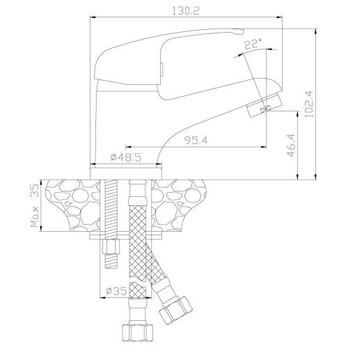 Смеситель Rossinka Y Y35-11 на раковину хром - фото 2