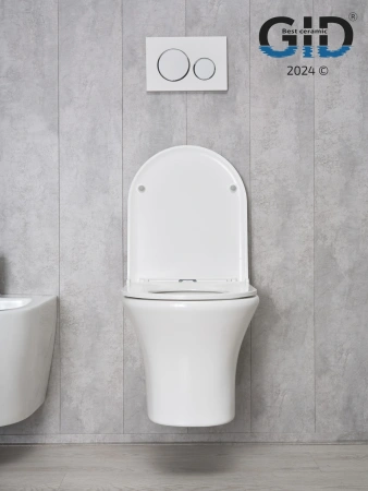 Унитаз подвесной Gid Concavo 62232Y белый с сиденьем микролифт безободковый смыв торнадо