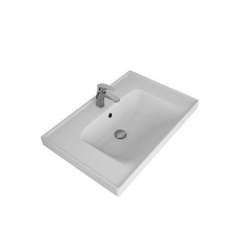 Раковина керамическая Dreja Grace 641600 70х50 подвесная цвет белый 1 отверстие под смеситель - фото 4