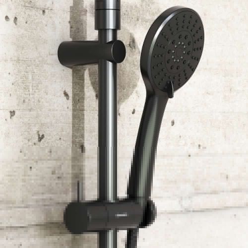 Душевая стойка Damixa Jupiter 977730300 настенная цвет черный - фото 5
