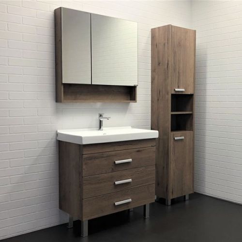 Тумба с раковиной Comforty Никосия 00-00007621CF 80х50 напольная цвет коричневый - фото 5