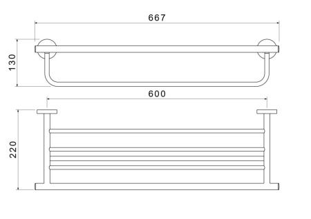 Полка в ванную комнату Aquatek ОБЕРОН AQ4215CR