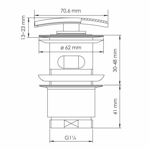 Донный клапан Wasserkraft Aisch 5500 A165 золото - фото 3
