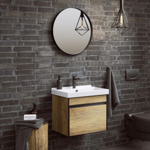 Тумба под раковину Aqwella Y URB0106DB 60х40 подвесная цвет коричневый - фото 2