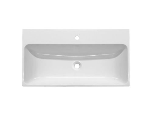 Раковина из искусственного камня Эстет Малибу ФР-00014943 80х50 накладная цвет белый 1 отверстие под смеситель - фото 3