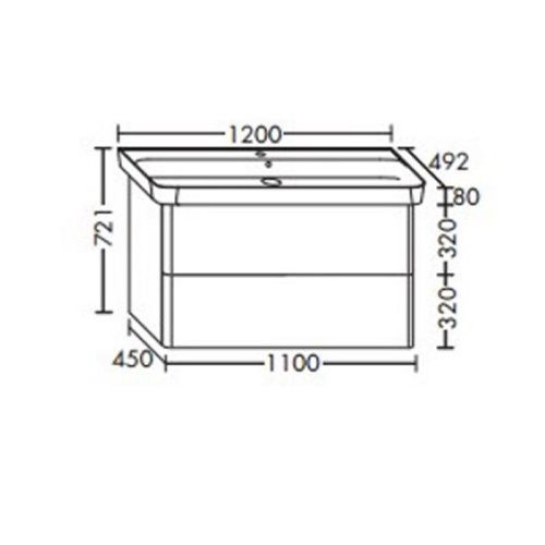 Тумба с раковиной Burgbad Iveo SFEN120F2833G0161C0001*1 120х50 подвесная цвет белый - фото 2