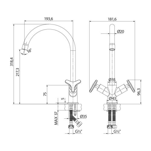 Смеситель для кухни LeMark Plus Spirit LM1905C на столешницу хром - фото 2