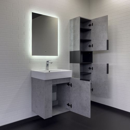 Тумба с раковиной Comforty Асти 00-00019191CF 60х50 подвесная цвет серый - фото 5