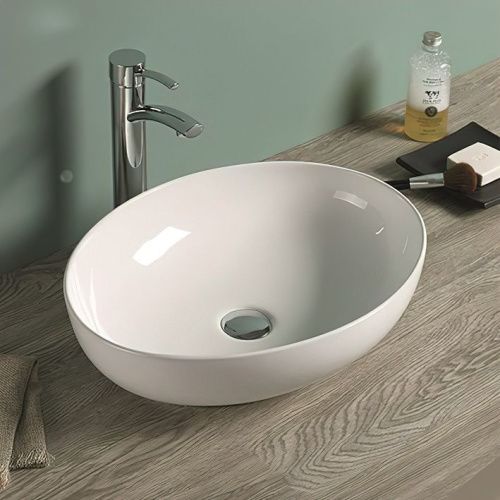 Раковина керамическая Art&Max AM-78166 50х40 накладная цвет белый