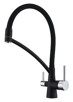 Смеситель для кухни Paulmark SIEGEN Si213111-401 на мойку черный/хром
