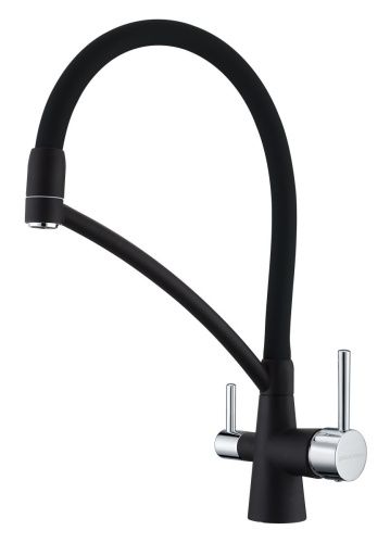 Смеситель для кухни Paulmark SIEGEN Si213111-401 на мойку черный/хром