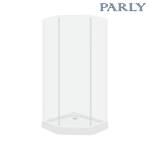 Душевой уголок Parly ZEP91 90х90 стекло прозрачное профиль белый с поддоном - фото 2