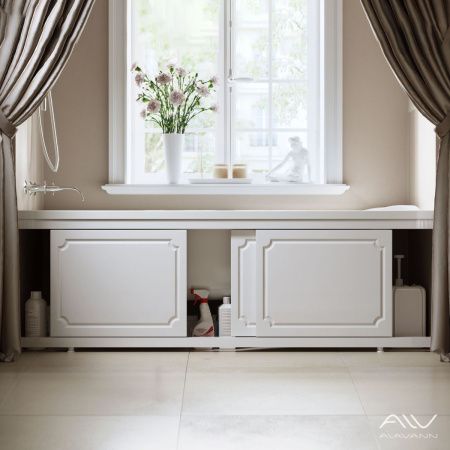 Экран под ванну Alavann Ametist 150 см ALV0251001 фронтальный МДФ раздвижной белый