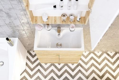 Тумба с раковиной 1MarKa Mira У83303 60х30 напольная цвет коричневый - фото 5