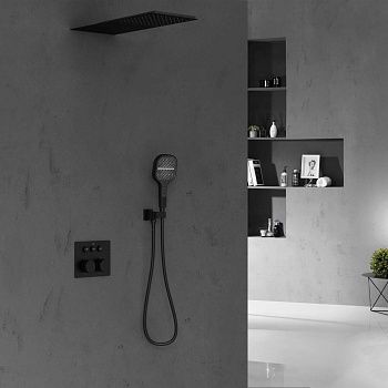 Душевая система Vincea VSFW-401TMB встраиваемая в стену цвет черный с термостатом