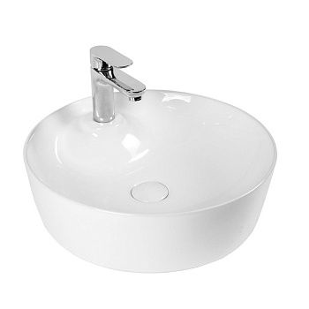 Раковина из сантехнического фарфора Bond Circle S03-430 40х40 накладная цвет белый 1 отверстие под смеситель