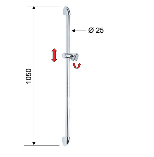 Душевая штанга Remer 319F цвет хром - фото 2