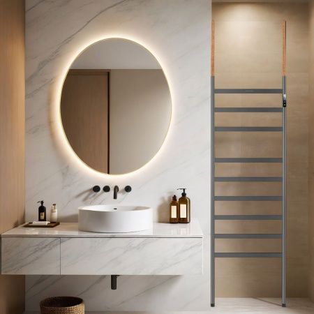 Полотенцесушитель Wonzon & Woghand Bremen WW-A207-GM 48х180 электрический графит