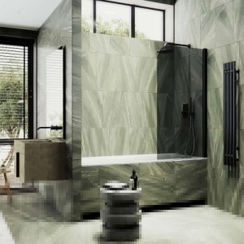 Душевая шторка на ванну Maybah Glass MGV-618-6 70х140 стекло тонированное профиль черный ориентация универсальная - фото 3